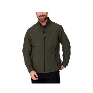 Free Country Men's Wind & Water Resistant Softshell Olive Jacket NWT Size L